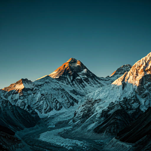 Himalayan mountains at golden hour